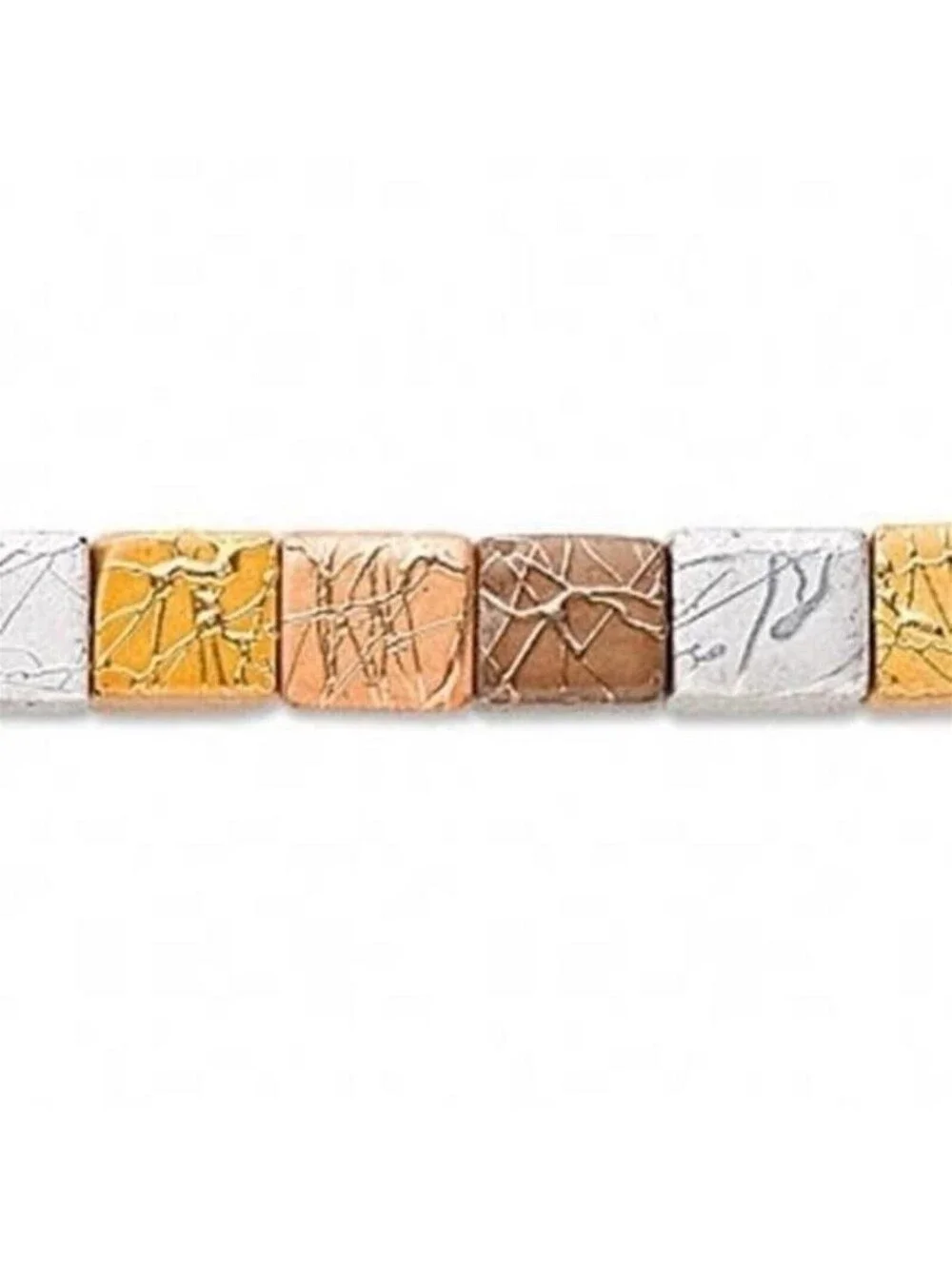 Metallic Bronze Silver Copper Gold Drizzle 8mm Cube Glass Beads 10 pcs